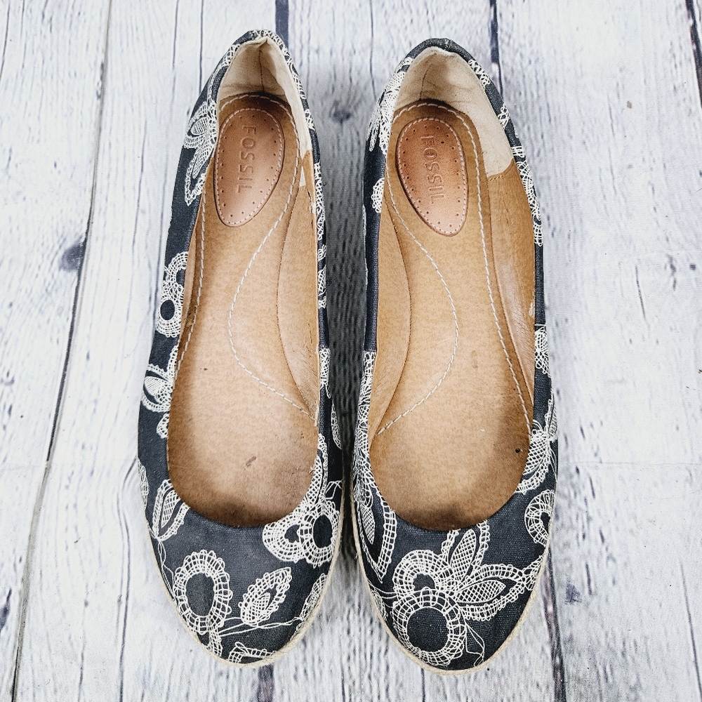 FOSSIL | slipon floral ballet flats